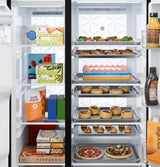 GE  23.5 Cu. Ft. Counter-Depth Side-By-Side Refrigerator with LED Light Walls and Extra Tall Dispenser - Fingerprint Resistant Stainless (GZS24PYYFS)