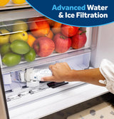 GE  23.5 Cu. Ft. Counter-Depth Side-By-Side Refrigerator with LED Light Walls and Extra Tall Dispenser - Fingerprint Resistant Stainless (GZS24PYYFS)