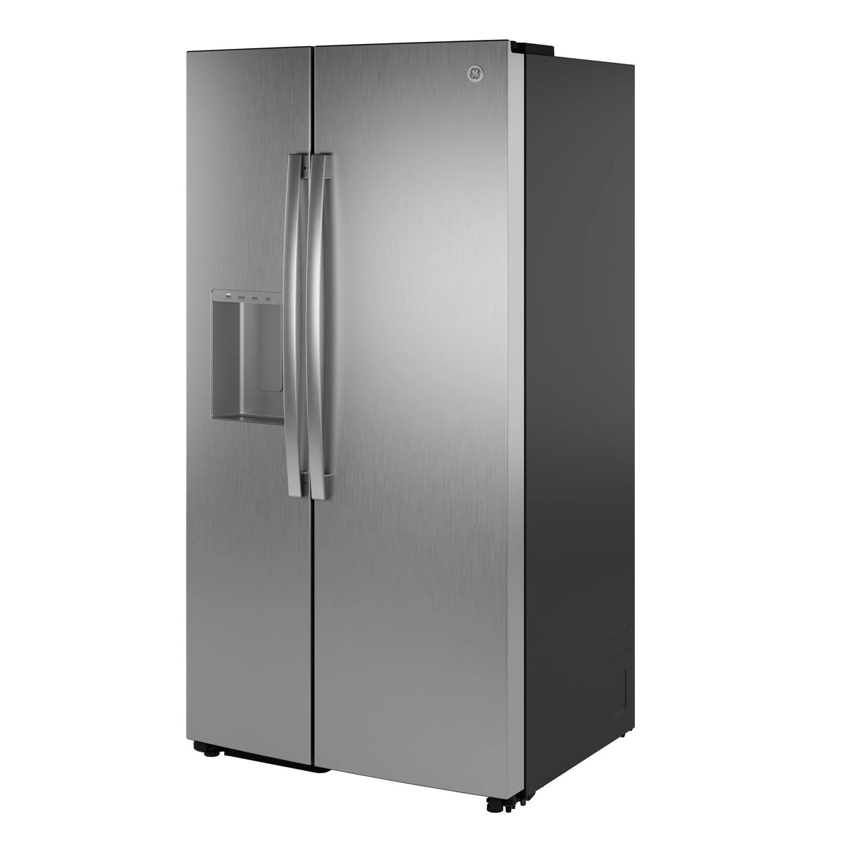 GE  23.5 Cu. Ft. Counter-Depth Side-By-Side Refrigerator with LED Light Walls and Extra Tall Dispenser - Fingerprint Resistant Stainless (GZS24PYYFS)