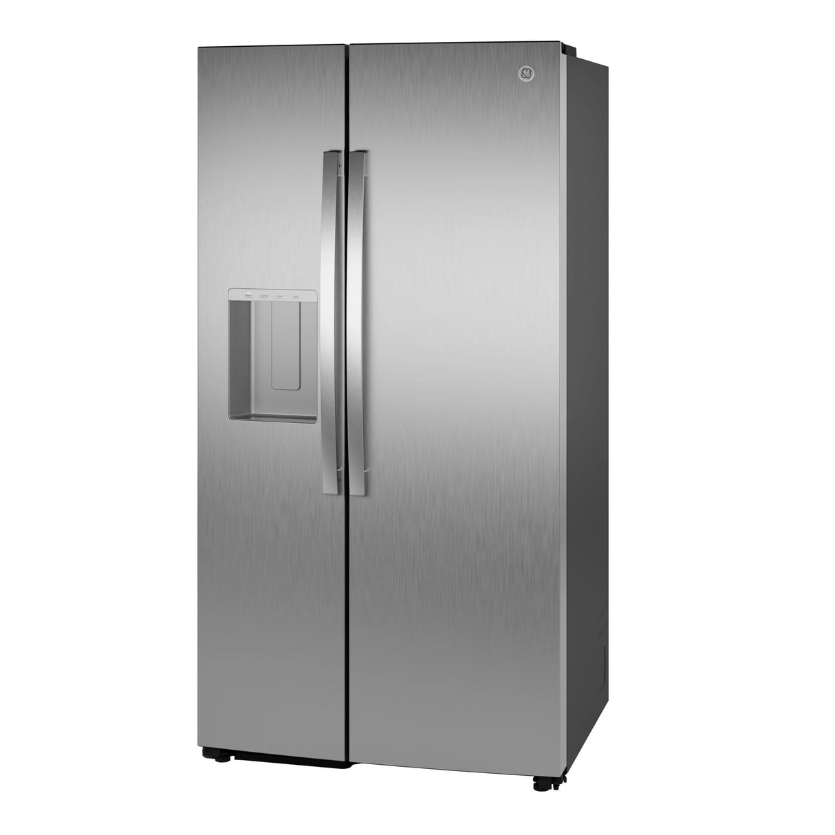 GE  23.5 Cu. Ft. Counter-Depth Side-By-Side Refrigerator with LED Light Walls and Extra Tall Dispenser - Fingerprint Resistant Stainless (GZS24PYYFS)