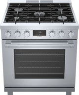 BOSCH 800 Series Dual Fuel Freestanding Range 30'' - Stainless Steel (HDS8055U)