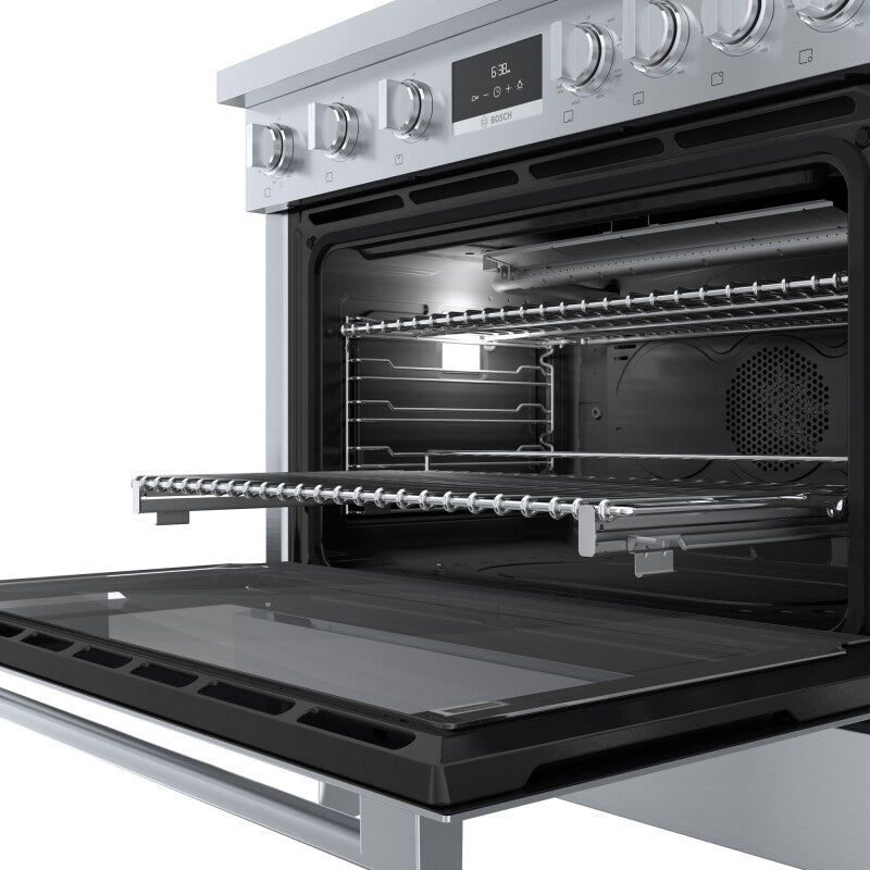 BOSCH 800 Series Dual Fuel Freestanding Range 36'' - Stainless Steel (HDS8655U)