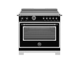 BERTAZZONI  36 inch Induction Range, 5 Heating Zones and Cast Iron Griddle, Electric Self-Clean Oven - Nero (HER365ICFEPNET)