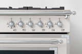 BERTAZZONI  36 inch Dual Fuel Range, 6 Brass Burner and Cast Iron Griddle, Electric Self-Clean Oven - Nero Matt (HER366BCFEPNET)