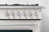 BERTAZZONI  36 inch Dual Fuel Range, 6 Brass Burner and Cast Iron Griddle, Electric Self-Clean Oven - Nero Matt (HER366BCFEPNET)