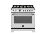 BERTAZZONI  36 inch All Gas Range, 6 Brass Burners and Cast Iron Griddle - Stainless Steel (HER366BCFGMXT)