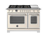 BERTAZZONI  48 inch All-Gas Range 6 Brass Burner and Griddle - Avorio (HER486BTFGMAVT)