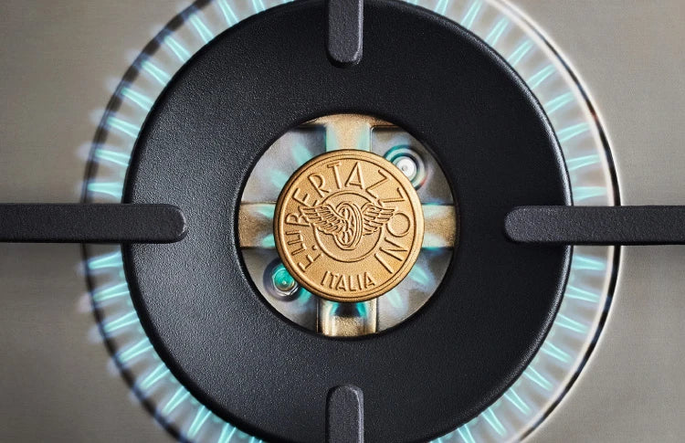 BERTAZZONI  48 inch All-Gas Range 6 Brass Burner and Griddle - Nero Matt (HER486BTFGMNET)