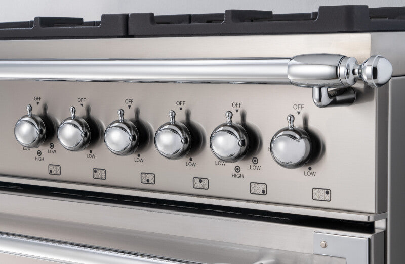 BERTAZZONI  48 inch Induction Range, 6 Heating Zones and Cast Iron Griddle, Electric Self-Clean Oven - Stainless Steel (HER486IGFEPXT)