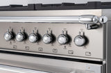 BERTAZZONI  48 inch Induction Range, 6 Heating Zones and Cast Iron Griddle, Electric Self-Clean Oven - Stainless Steel (HER486IGFEPXT)