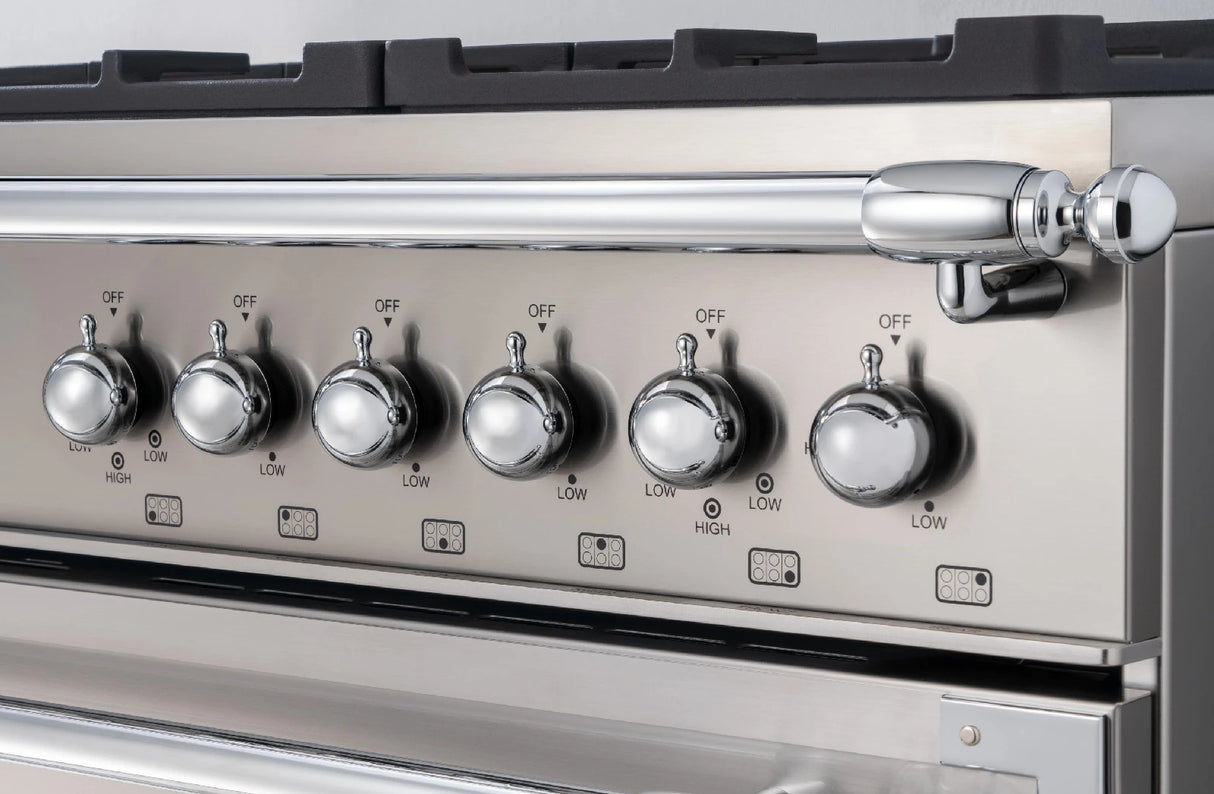 BERTAZZONI  48 inch Induction Range, 6 Heating Zones and Cast Iron Griddle, Electric Self-Clean Oven - Stainless Steel (HER486IGFEPXT)
