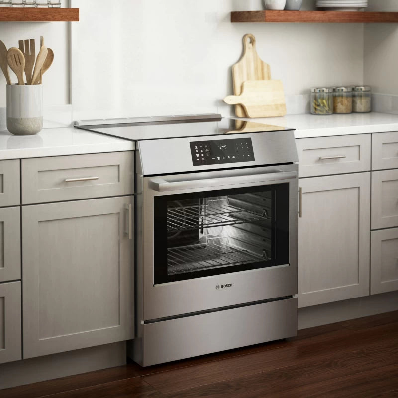 BOSCH  800 Series Induction Slide-in Range 30'' - Stainless Steel (HII8057U)