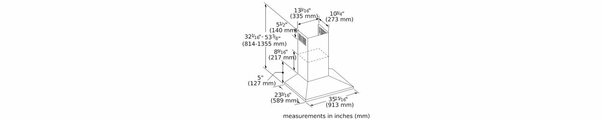 THERMADOR  Masterpiece® Pyramid Chimney Wall Hood 36'' - Stainless Steel (HMCB36WS)