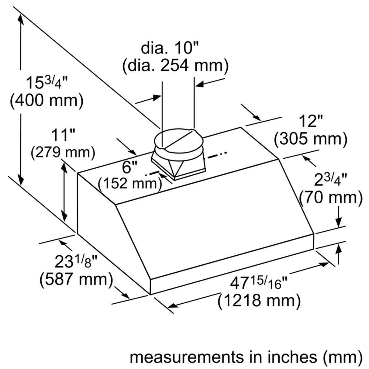 THERMADOR  Masterpiece® Custom Insert Hood 48'' - Stainless Steel (HMWB481WS)