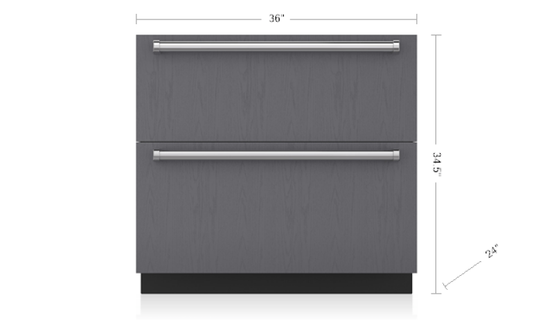 Sub-Zero 36" Designer Refrigerator/Freezer Drawers - Custom/Panel Ready (ID36C)