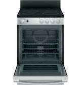 GE 24" Free-Standing/Slide-in Front Control Range with Steam Clean and Large Window - Stainless Steel (JAS640RMSS)