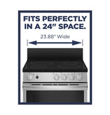 GE 24" Free-Standing/Slide-in Front Control Range with Steam Clean and Large Window - Stainless Steel (JAS640RMSS)