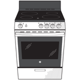 GE  24" Free-Standing/Slide-in Front Control Range with Steam Clean and Large Window - Stainless Steel (JAS640RMSS)