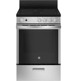 GE 24" Free-Standing/Slide-in Front Control Range with Steam Clean and Large Window - Stainless Steel (JAS640RMSS)
