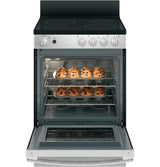 GE 24" Free-Standing/Slide-in Front Control Range with Steam Clean and Large Window - Stainless Steel (JAS640RMSS)