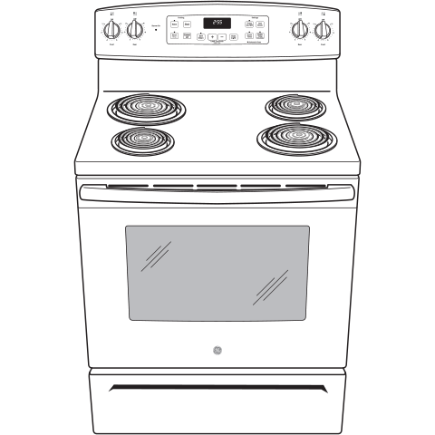 GE  30" Free-Standing Self-Clean Electric Range - White (JB256DMWW)