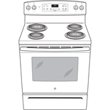 GE  GE RANGE ELEC 30" COIL W/ WINDOW, SELF -CLEAN - White (JB256DMWW)