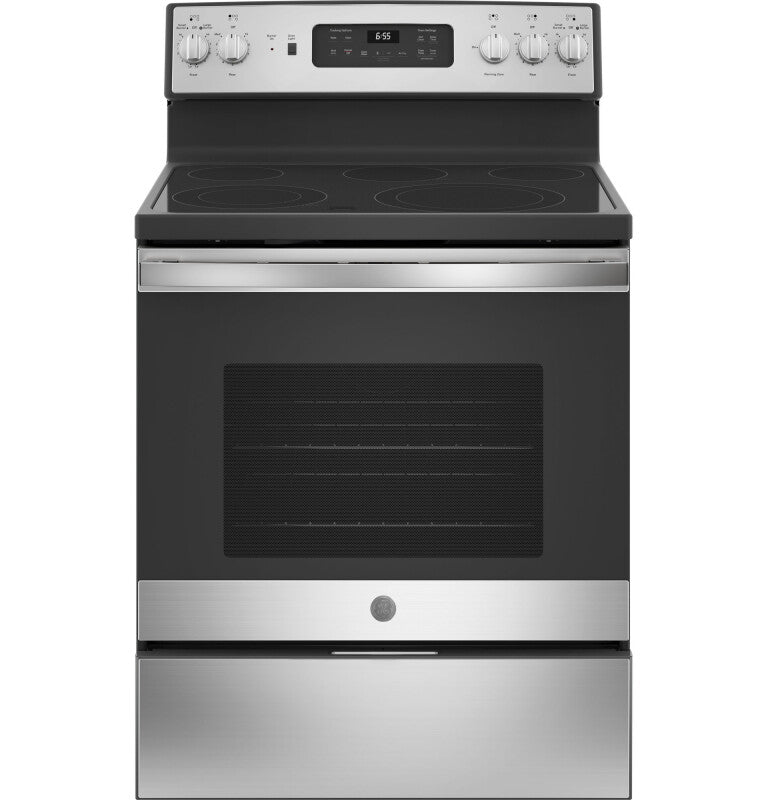 GE 30" Free-Standing Electric Convection Fingerprint Resistant Range - Stainless Steel (JB655YKFS)