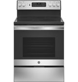 GE 30" Free-Standing Electric Convection Fingerprint Resistant Range - Stainless Steel (JB655YKFS)
