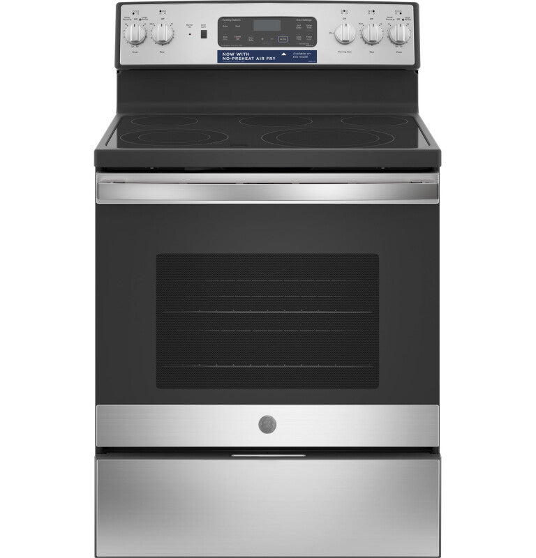 GE 30" Free-Standing Electric Convection Fingerprint Resistant Range - Stainless Steel (JB655YKFS)