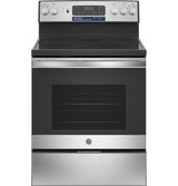 GE 30" Free-Standing Electric Convection Fingerprint Resistant Range - Stainless Steel (JB655YKFS)