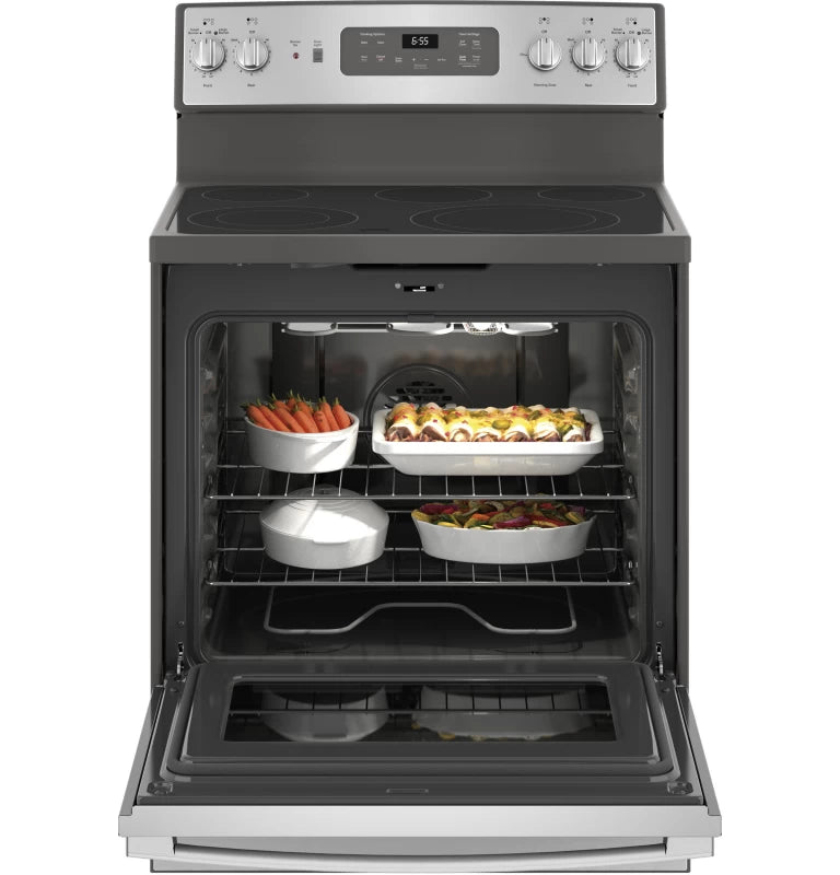 GE 30" Free-Standing Electric Convection Fingerprint Resistant Range -  (JB655YKFS)