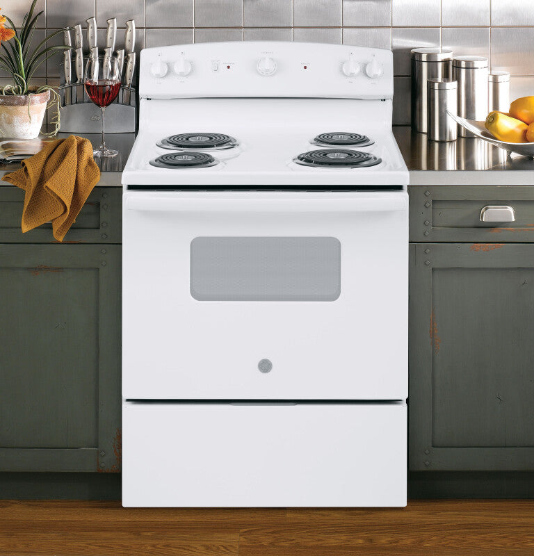 GE  30" Free-Standing Electric Range - White (JBS160DMWW)