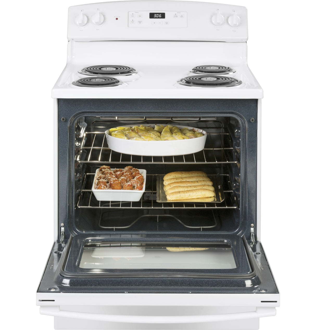 GE  30" Free-Standing Electric Range - White (JBS360DMWW)