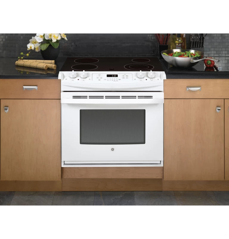 GE  30" Drop-In Electric Range - White on White (JD630DTWW)
