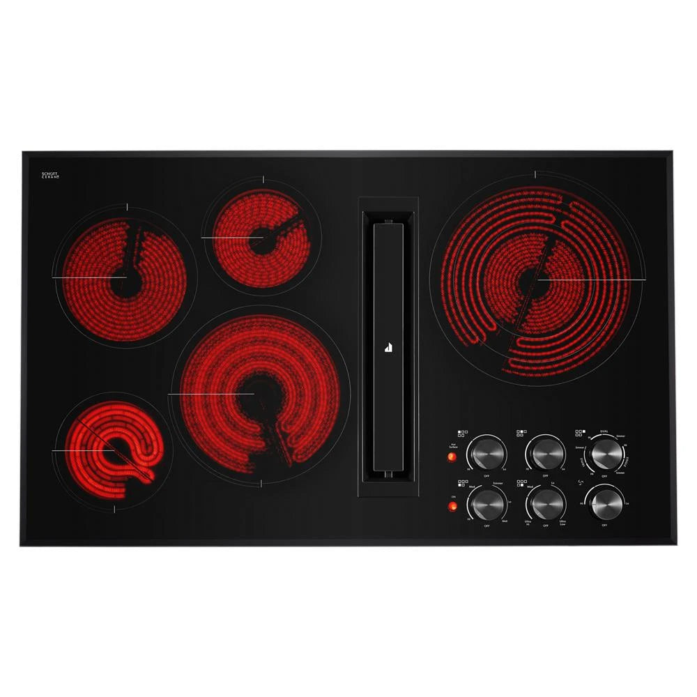 JENNAIR  Black Floating Glass 36" Jx3™ Electric Downdraft Cooktop - Black (JED3536GB)