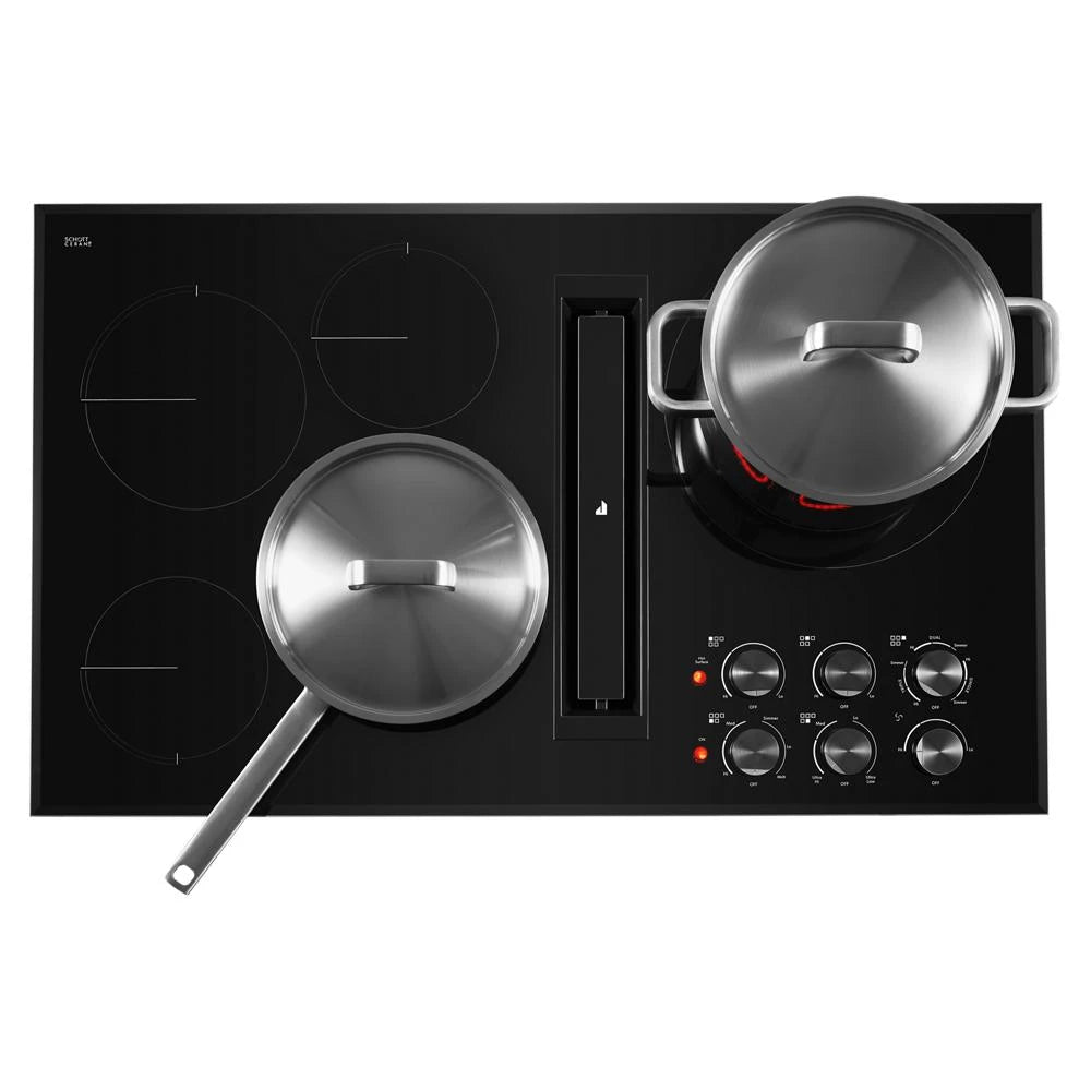 JENNAIR  Black Floating Glass 36" Jx3™ Electric Downdraft Cooktop - Black (JED3536GB)