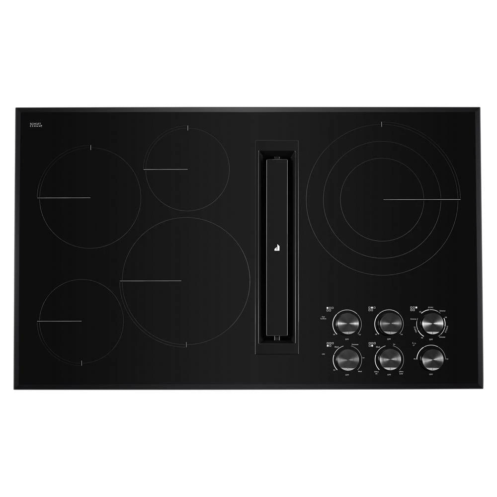 JENNAIR  Black Floating Glass 36" Jx3™ Electric Downdraft Cooktop - Black (JED3536GB)
