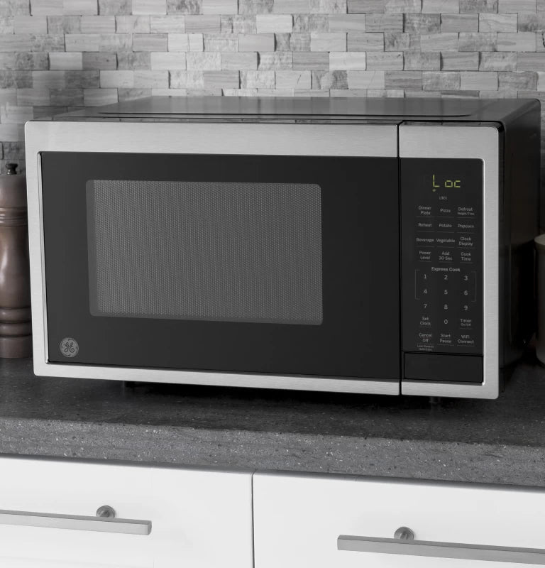 GE 0.9 Cu. Ft. Capacity Smart Countertop Microwave Oven with Scan-To-Cook Technology -  (JES1097SMSS)