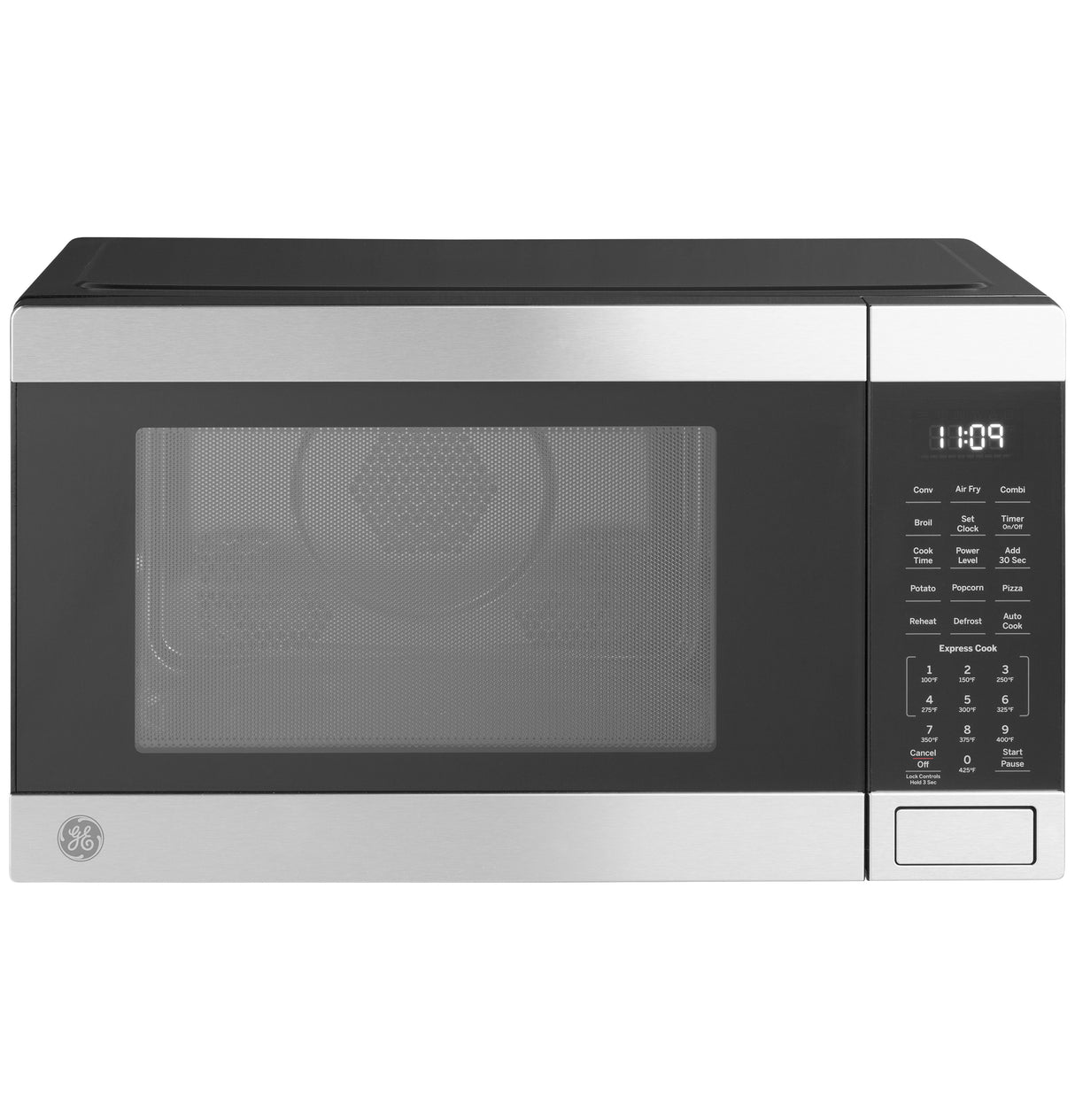 GE 1.0 Cu. Ft. Capacity Countertop Convection Microwave Oven with Air Fry - Stainless Steel (JES1109RRSS)