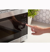 GE 1.0 Cu. Ft. Capacity Countertop Convection Microwave Oven with Air Fry - Stainless Steel (JES1109RRSS)