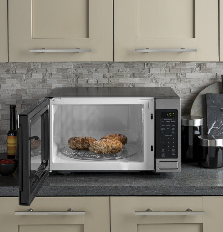 GE 1.6 Cu. Ft. Countertop Microwave Oven - Black (JES1657SMSS)