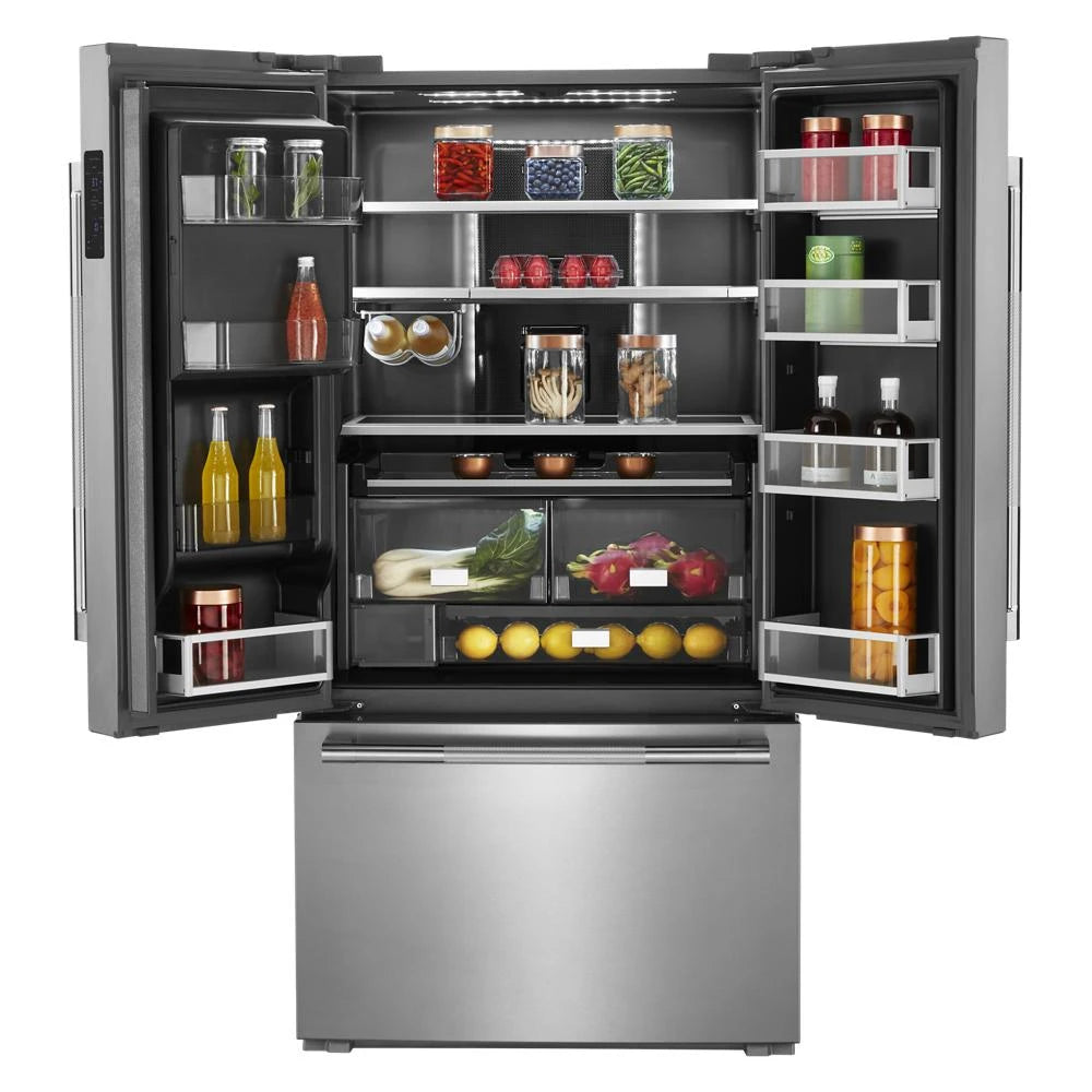 JENNAIR  Rise™ 36” Counter-depth French Door Refrigerator With Obsidian Interior - Stainless Steel (JFFCC72EHL)