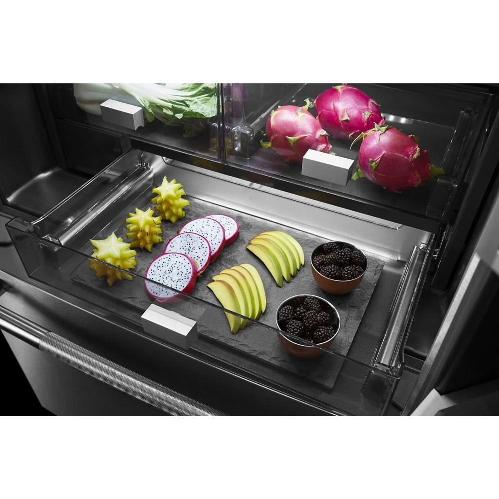 JENNAIR  Rise™ 36” Counter-depth French Door Refrigerator With Obsidian Interior - Stainless Steel (JFFCC72EHL)