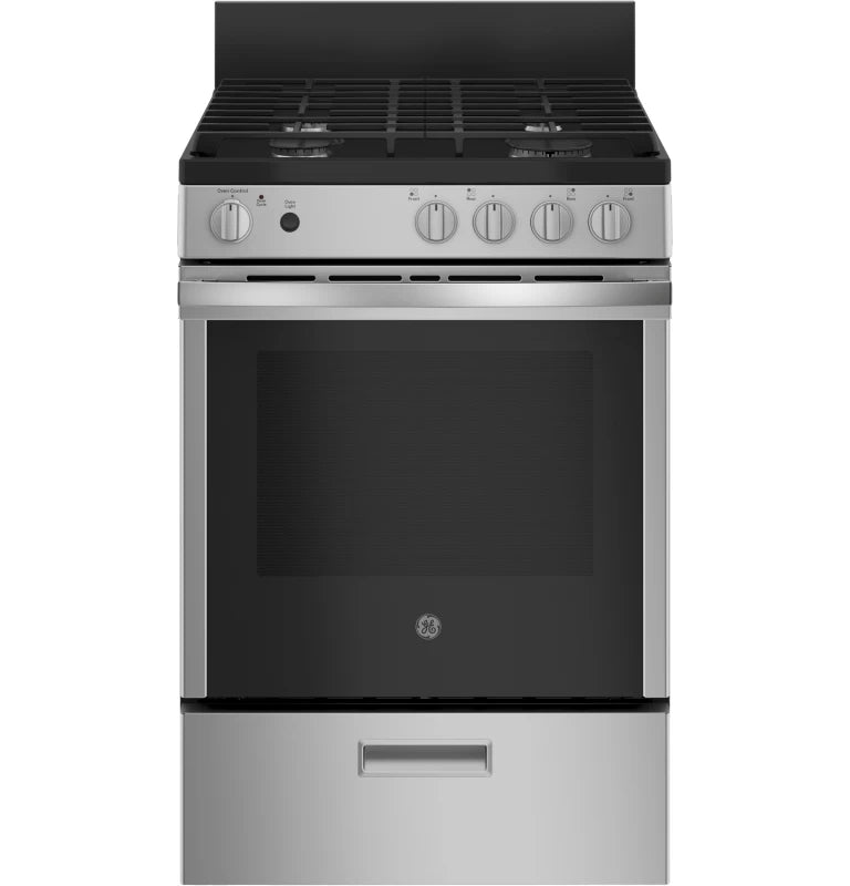 GE 24"  Steam Clean Free-Standing/Slide-in Gas Range - Stainless Steel (JGAS640RMSS)