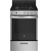 GE  24" Steam Clean Free-Standing/Slide-in Gas Range - Stainless Steel/Black (JGAS640RMSS)