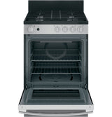GE 24" Steam Clean Free-Standing/Slide-in Gas Range - Stainless Steel/Black (JGAS640RMSS)