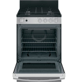 GE  24" Steam Clean Free-Standing/Slide-in Gas Range - Stainless Steel/Black (JGAS640RMSS)