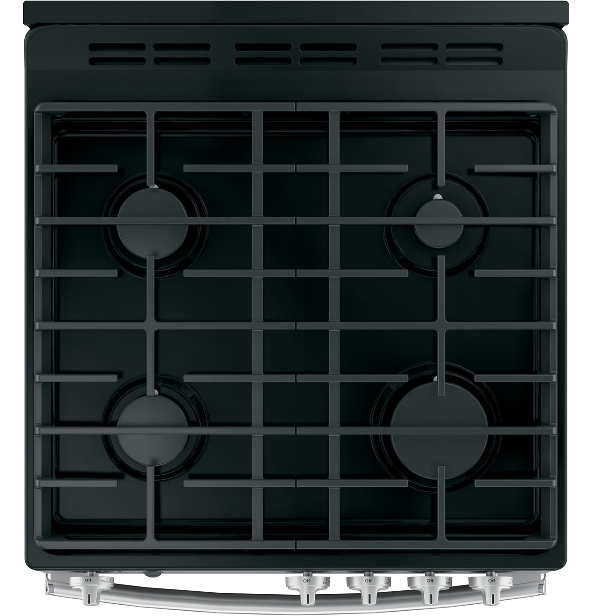 GE  24" Steam Clean Free-Standing/Slide-in Gas Range - Stainless Steel/Black (JGAS640RMSS)
