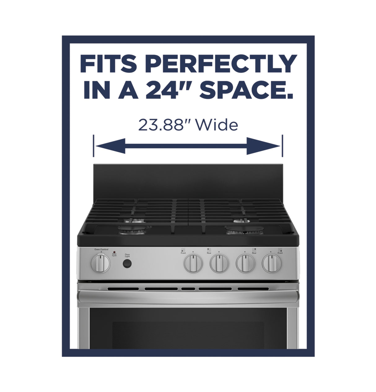 GE  24" Steam Clean Free-Standing/Slide-in Gas Range - Stainless Steel (JGAS640RMSS)