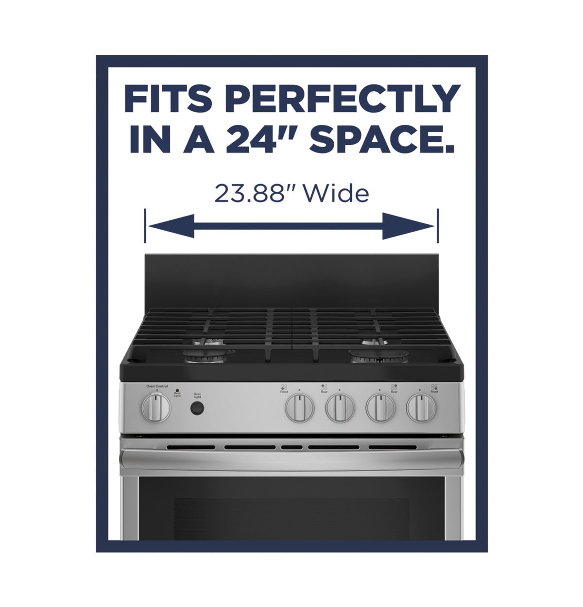 GE  24" Steam Clean Free-Standing/Slide-in Gas Range - Stainless Steel/Black (JGAS640RMSS)